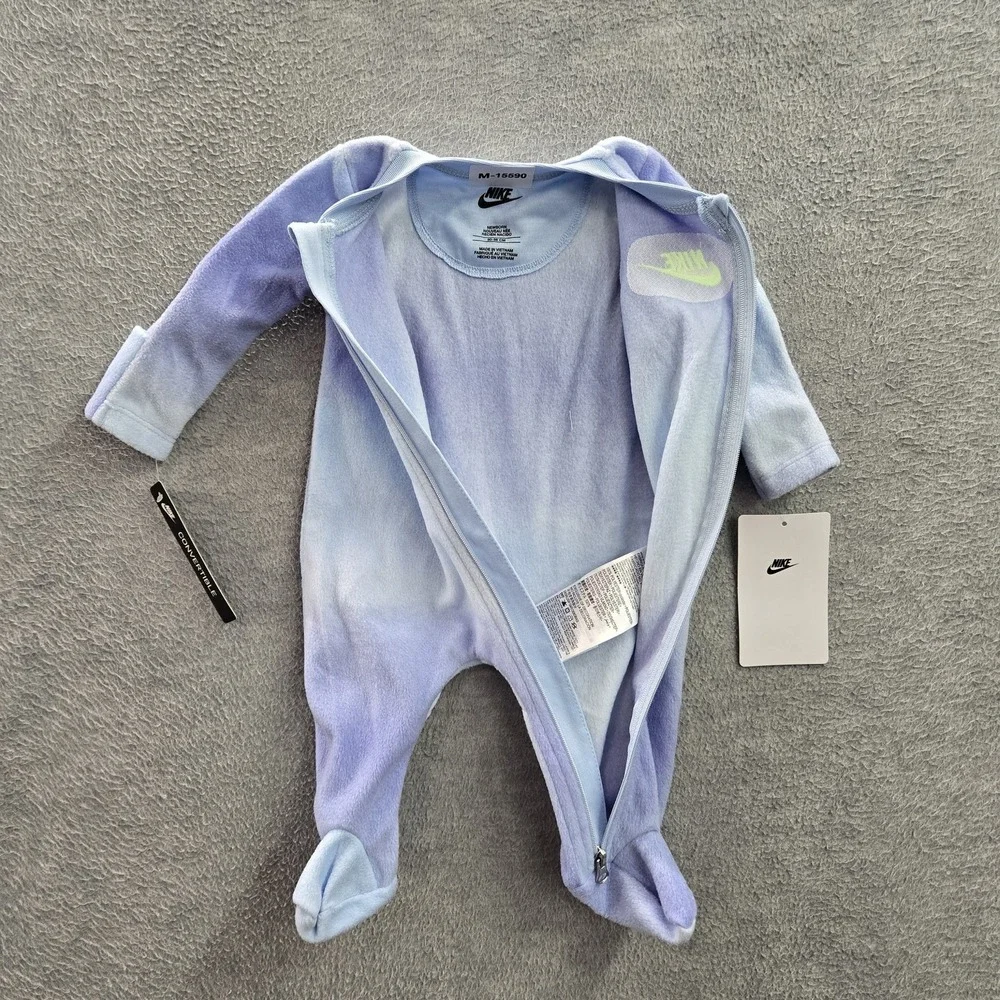 Nike Sleepwear Newborn Toddler 50-56 cm  Blue Fleece Logo Zipper NWT